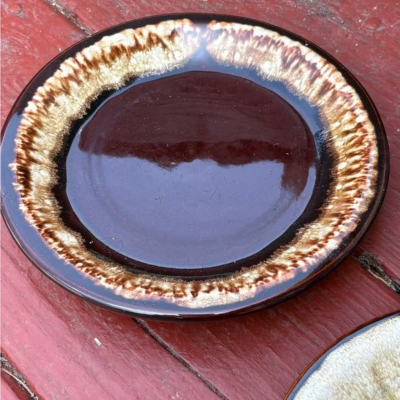 Pfaltzgraff Vintage Gourmet Brown Drip 7” Stoneware Salad Dessert Plates 3 Set - Picture 9 of 13